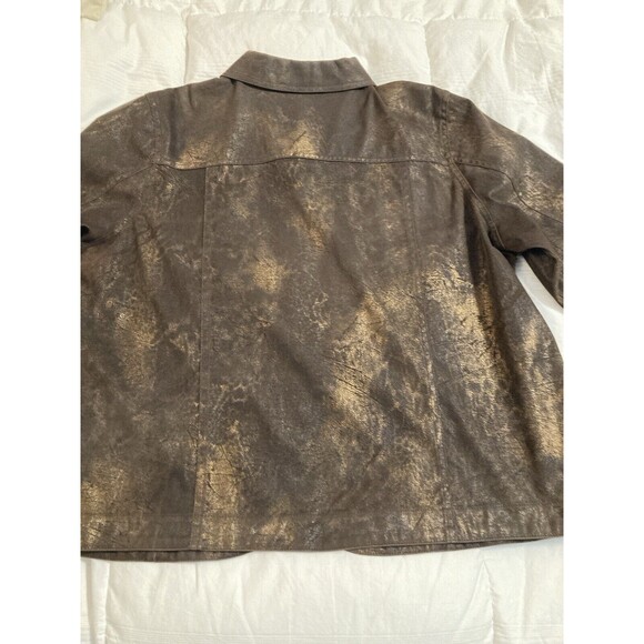 BAMBOO TRADERS Womens Brown Gold Coat Jacket 1X - Picture 13 of 14